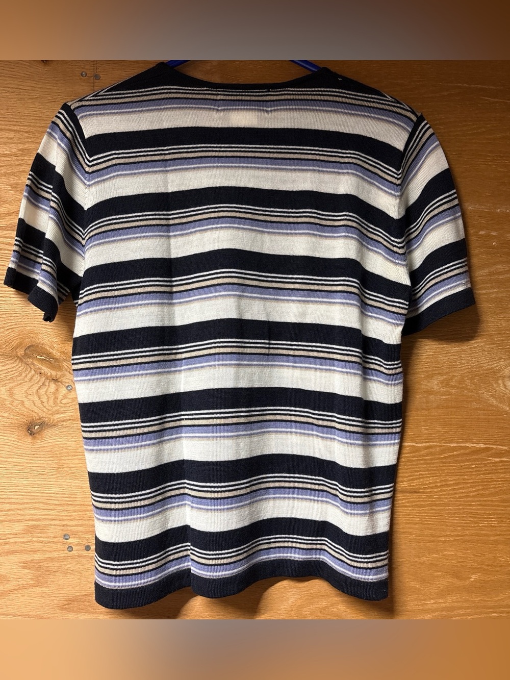 Leslie Fay Vintage Navy, White & Lavender Striped Short-Sleeve Tee - Picture 4 of 5